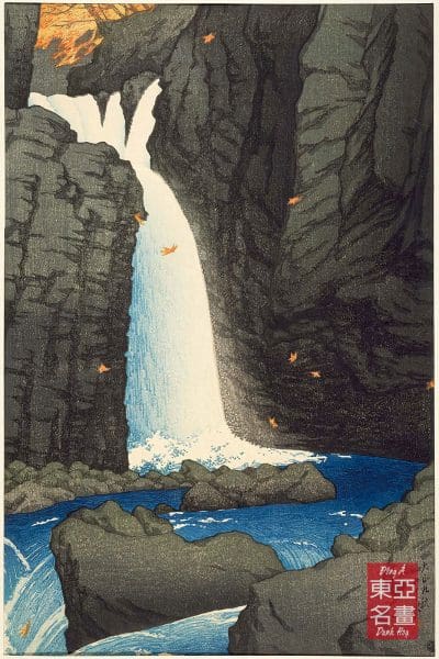 03. Thác Yuhi Waterfall ở Shiobara (Shiobara Yuhi no taki) 1920 - Kawase Hasui