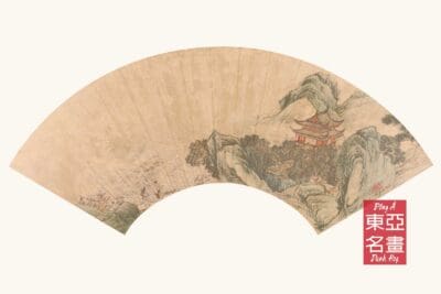 Quạt (6) Sơn Thuỷ Đồ - Câu Anh (Minh triều)